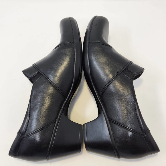 Clarks Bendables Black Leather Heeled Slip On Shoes 7.5M Ingalls Atlantic Loafer - Picture 8 of 10